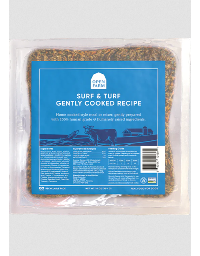 Open Farm Open Farm Frozen Dog Food Gently Cooked | Surf & Turf  16 oz (*Frozen Products for Local Delivery or In-Store Pickup Only. *)