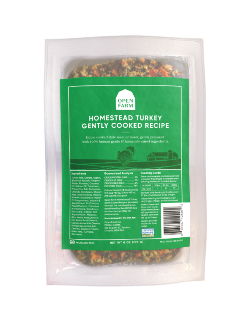 Open Farm Open Farm Frozen Dog Food Gently Cooked | Turkey 8 oz (*Frozen Products for Local Delivery or In-Store Pickup Only. *)