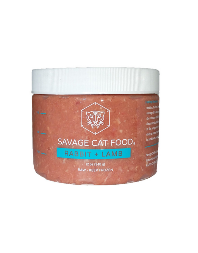 Savage Cat Savage Cat Frozen Raw Cat Food Tub | Rabbit 12 oz (*Frozen Products for Local Delivery or In-Store Pickup Only. *)