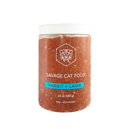 Savage Cat Savage Cat Frozen Raw Cat Food Tub | Rabbit 24 oz (*Frozen Products for Local Delivery or In-Store Pickup Only. *)