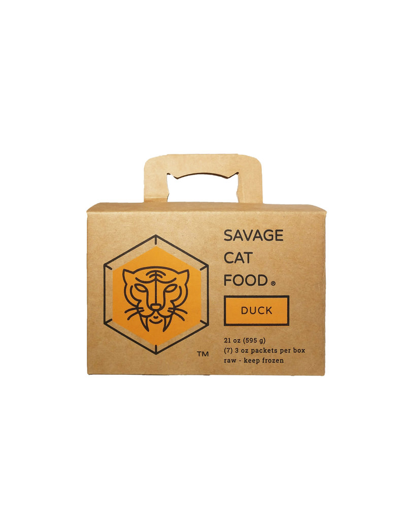 Savage Cat Savage Cat Frozen Raw Cat Food | Duck 3 oz 7 pk (*Frozen Products for Local Delivery or In-Store Pickup Only. *)