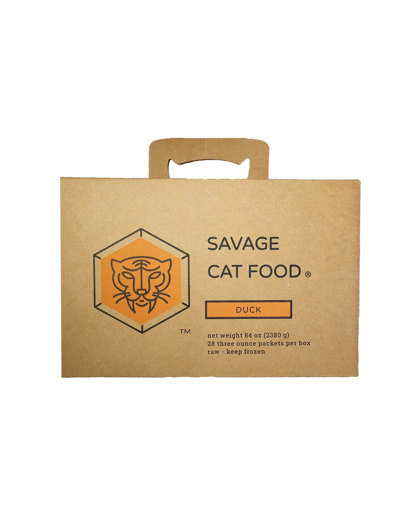 Savage Cat Savage Cat Frozen Raw Cat Food | Duck 3 oz 28 pk (*Frozen Products for Local Delivery or In-Store Pickup Only. *)