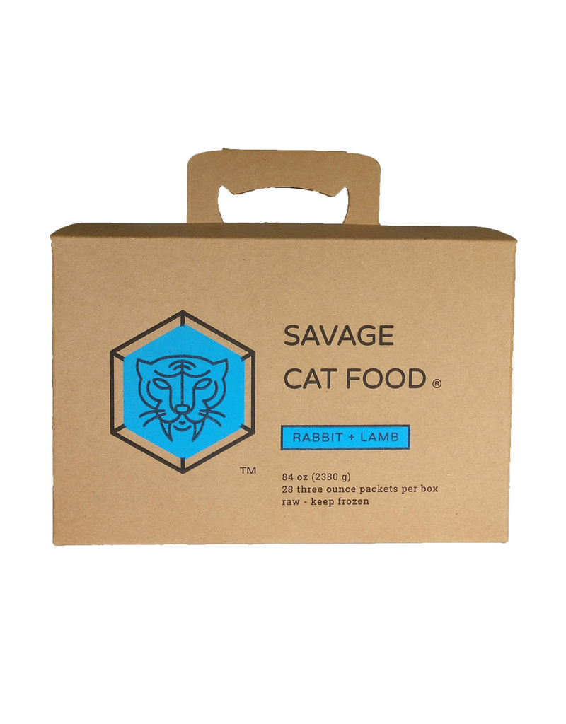 Savage Cat Savage Cat Frozen Raw Cat Food | Rabbit 3 oz 28 pk (*Frozen Products for Local Delivery or In-Store Pickup Only. *)