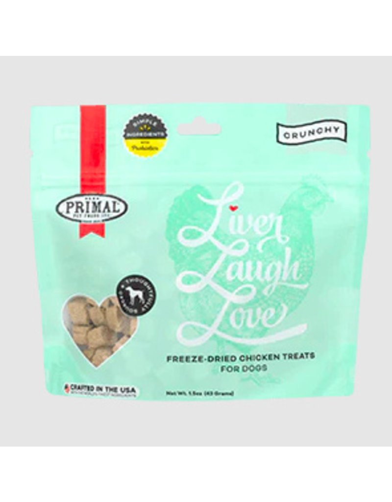 Primal Pet Foods Primal Freeze Dried Dog Treats | Liver Laugh Love Chicken 1.5 oz