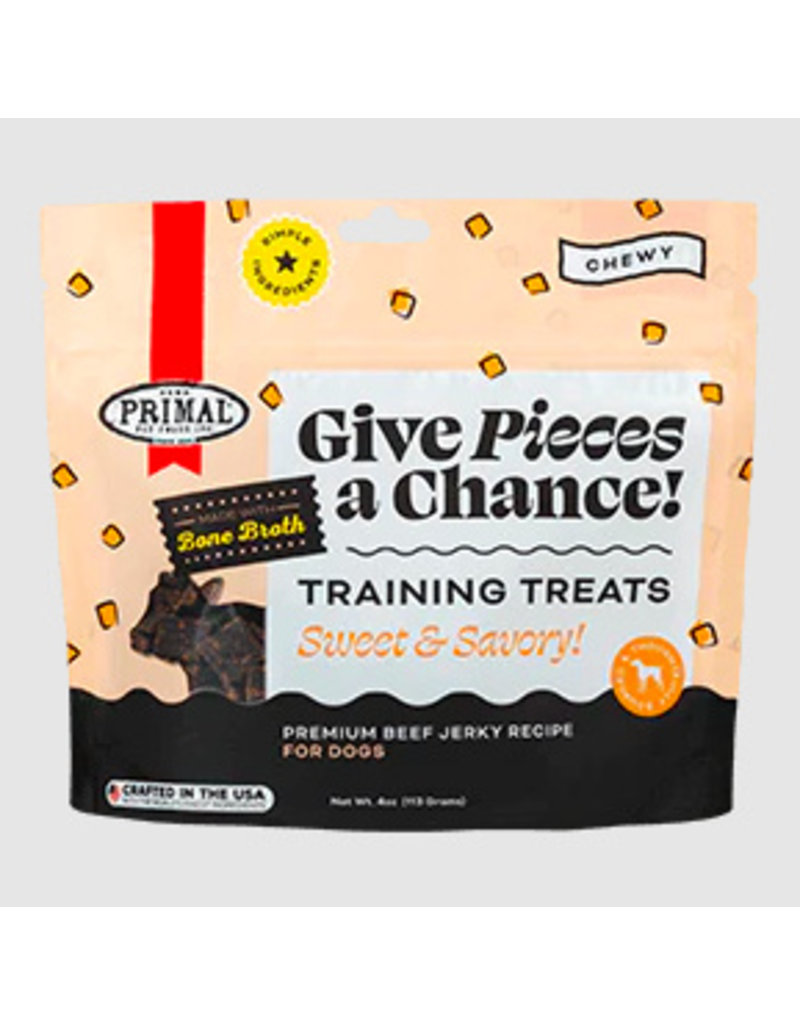 Primal Pet Foods Primal Jerky Dog Treats | Give Pieces a Chance Beef 4 oz