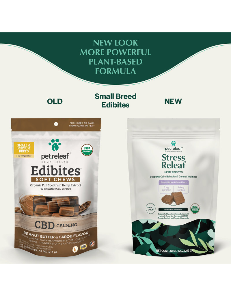 Pet Releaf Pet Releaf Edibites Soft Chews | CBD Calming Peanut Butter & Carob Swirl Small Dog 7.5 oz