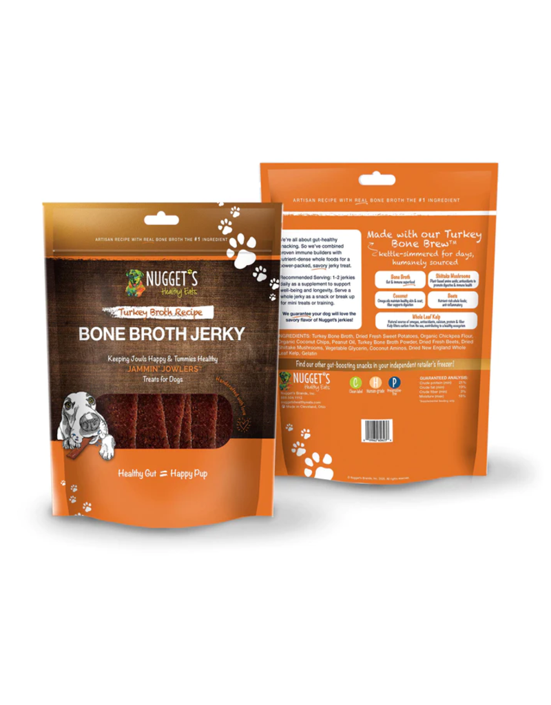 Nugget's Healthy Eats DISC/D Nugget's Healthy Eats | Bone Broth Turkey Jerky 10 oz