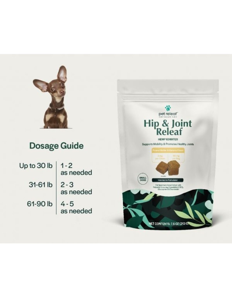 Pet Releaf Pet Releaf Edibites | CBD Hip & Joint Peanut Butter & Banana Small Dog 7.5 oz