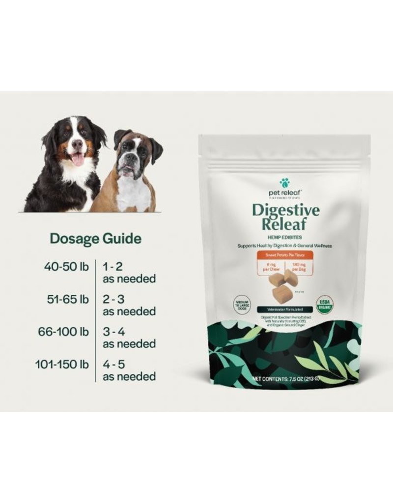 Pet Releaf Pet Releaf Edibites Soft Chews | CBD Digestive Health Sweet Potato Pie Medium/Large Breed 7.5 oz