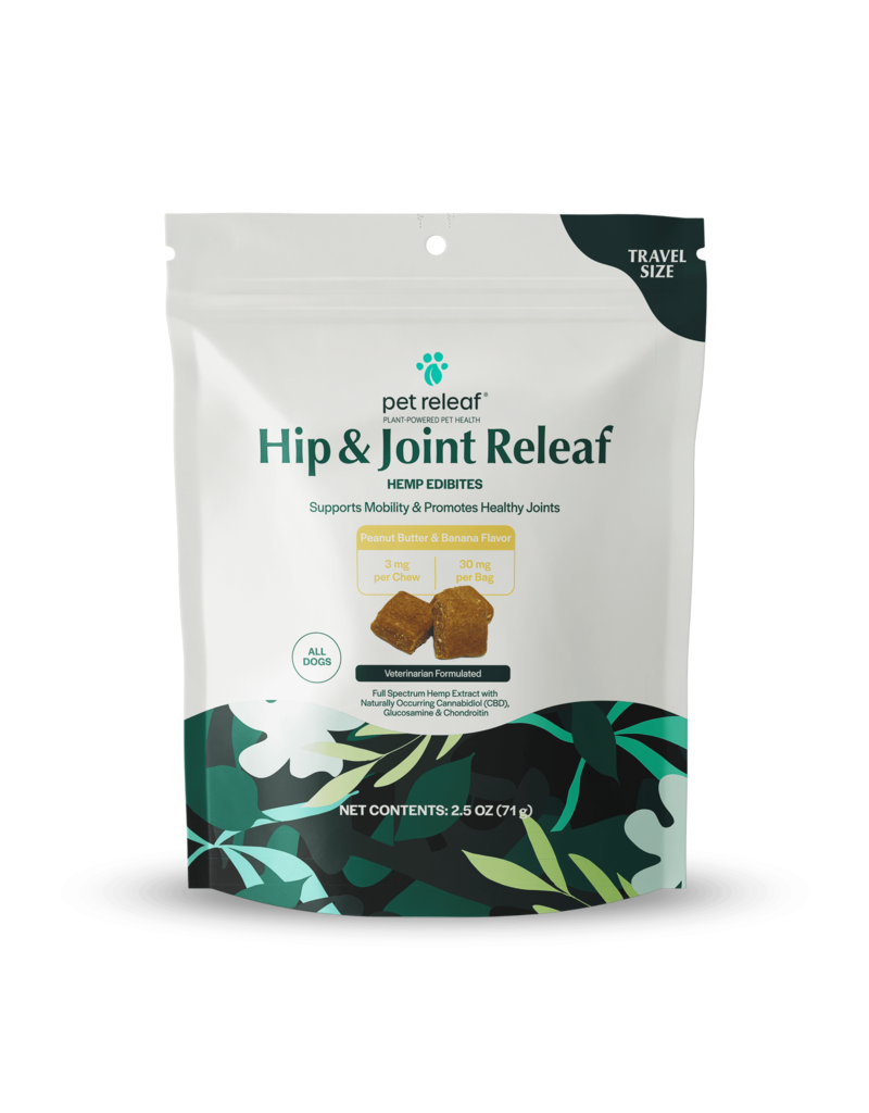 Pet Releaf Pet Releaf Edibites | CBD Hip & Joint Peanut Butter & Banana Travel Size 2.5 oz