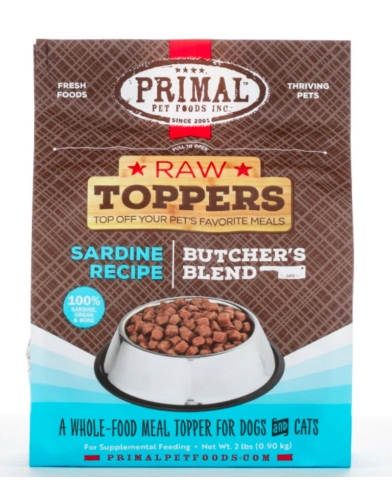 Primal Pet Foods Primal Raw Toppers | Butcher's Blend Sardine Grind - Meat, Bone & Organ 2 lb CASE (*Frozen Products for Local Delivery or In-Store Pickup Only. *)