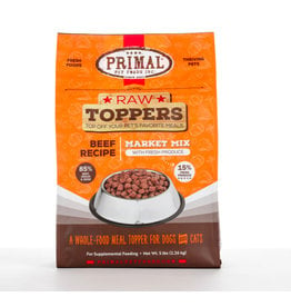 Primal Pet Foods Primal Raw Toppers | Market Mix Beef & Produce 5 lb CASE (*Frozen Products for Local Delivery or In-Store Pickup Only. *)