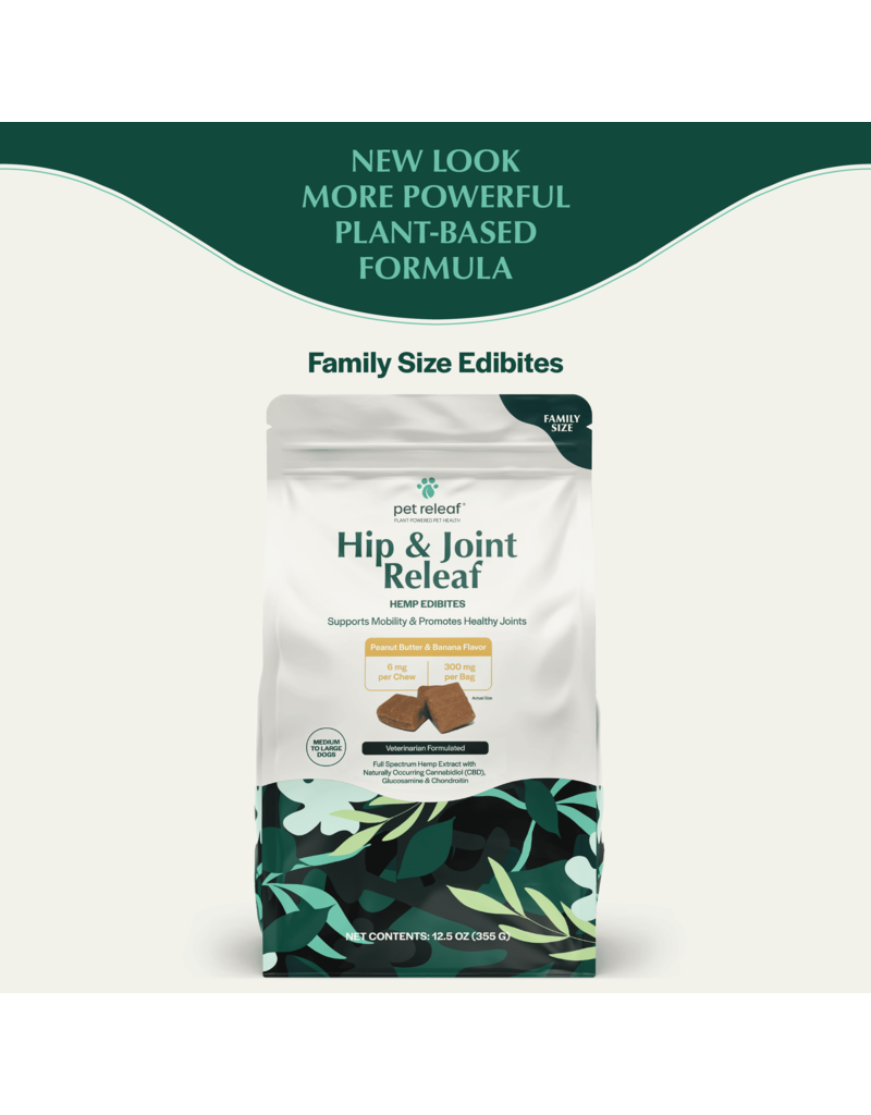 Pet Releaf Pet Releaf Edibites | CBD Hip & Joint Peanut Butter & Banana Family Size 6 mg 12.5 oz