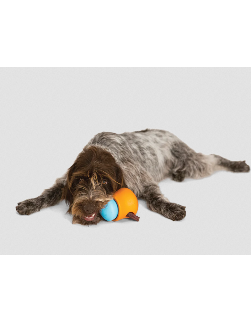 WEST PAW Zogoflex Toppl Tough Treat Dispensing Dog Chew Toy, Tangerine,  Small 