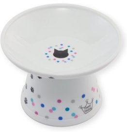 Necoichi Necoichi Cat Dish | Extra Wide Raised Bowl Colorful Dots