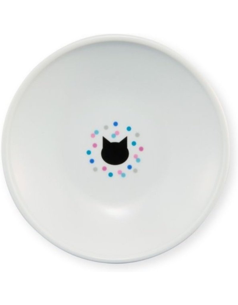Necoichi Necoichi Cat Dish | Extra Wide Raised Bowl Colorful Dots