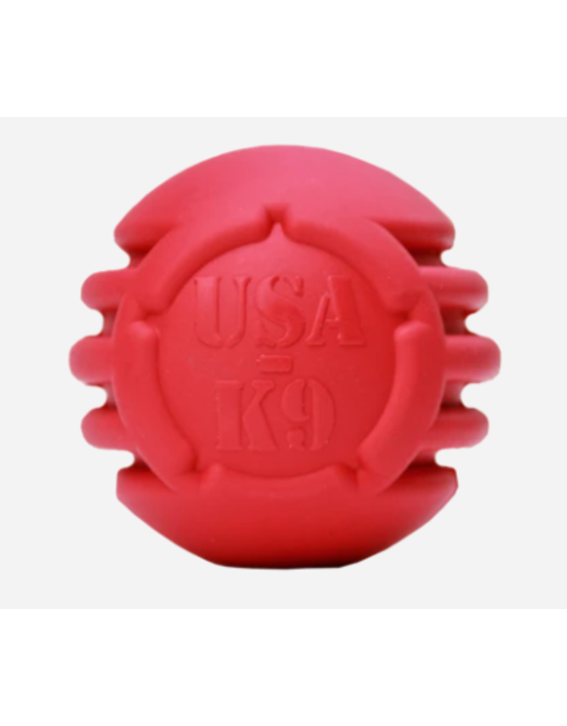 SodaPup Sodapup Enrichment Toys | USA-K9 Stars & Stripes Dental Chew Reward Tug Ball Red