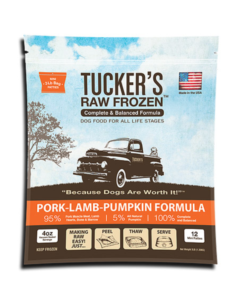 Tuckers Tucker's Raw Frozen Dog Food | Pork Lamb & Pumpkin Patties 20 lb (*Frozen Products for Local Delivery or In-Store Pickup Only. *)