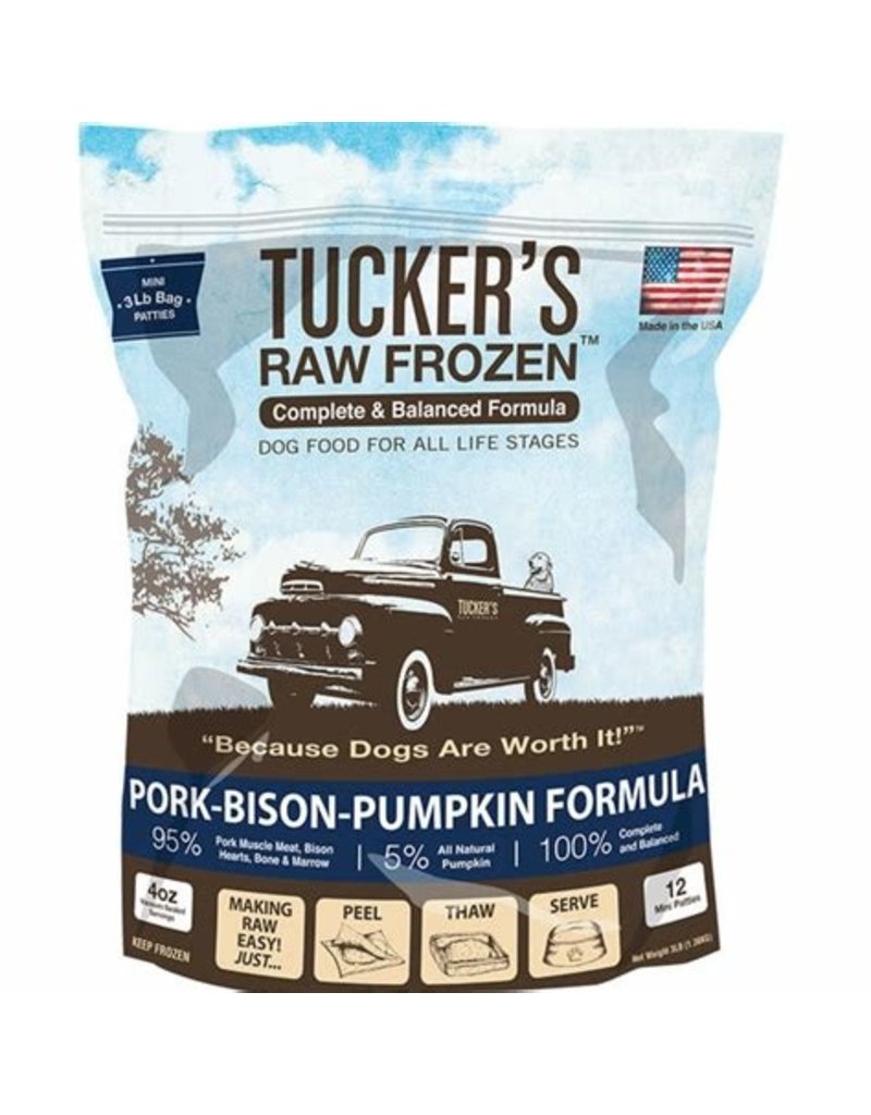 Tuckers Tucker's Raw Frozen Dog Food | Pork Bison & Pumpkin Patties 20 lb (*Frozen Products for Local Delivery or In-Store Pickup Only. *)