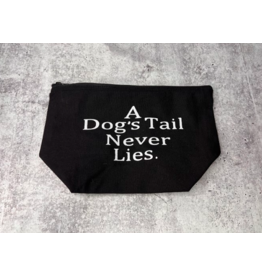 K & K Z K & K Make Up Bag | Dog's Tail Never Lies 7 x 12 Black