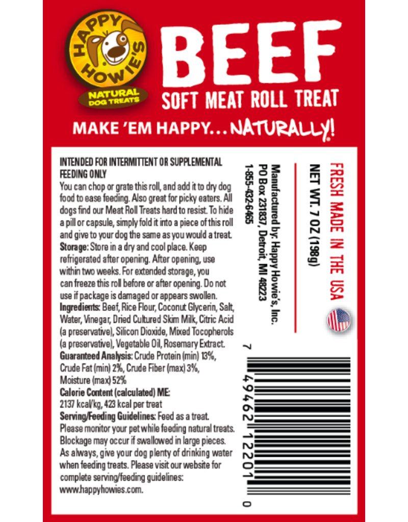 Happy Howie's z Happy Howie's Meat Rolls | Beef Treat 7 oz