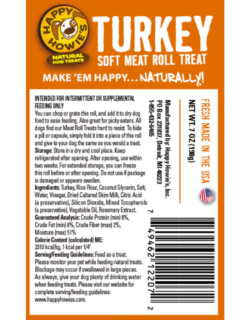 Happy Howie's Z Happy Howie's Meat Rolls | Turkey Treat 7 oz