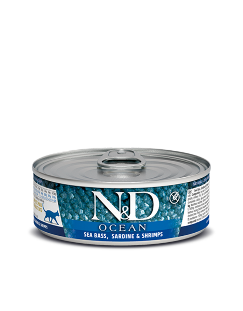 Farmina Pet Foods Farmina N&D Canned Cat Food | Ocean Sea Bass, Sardine & Shrimp 2.5 oz single