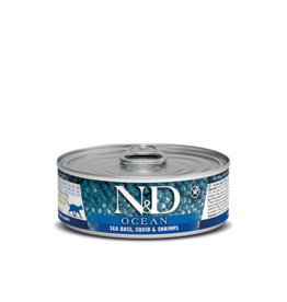 Farmina Pet Foods Farmina N&D Canned Cat Food | Ocean Sea Bass, Squid & Shrimp 2.5 oz single