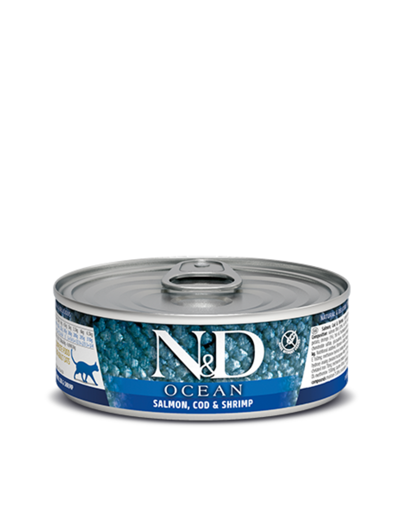 Farmina Pet Foods Farmina N&D Canned Cat Food | Ocean Salmon, Codfish & Shrimp 2.5 oz CASE/24