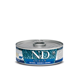 Farmina Pet Foods Farmina N&D Canned Cat Food | Ocean Sea Bass, Sardine & Shrimp 2.5 oz CASE/24
