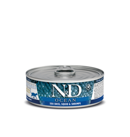 Farmina Pet Foods Farmina N&D Canned Cat Food | Ocean Sea Bass, Squid & Shrimp 2.5 oz CASE/24