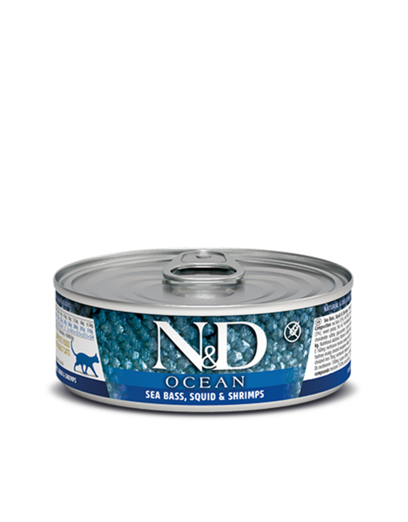 Farmina Pet Foods Farmina N&D Canned Cat Food | Ocean Sea Bass, Squid & Shrimp 2.5 oz CASE/24