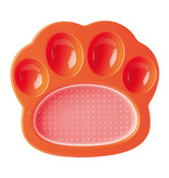 PetDreamHouse Pet Dream House PAW Interactive Feeder | 2 in 1 Slow Feeder & Lick Mat Orange Small