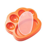 PetDreamHouse Pet Dream House PAW Interactive Feeder | 2 in 1 Slow Feeder & Lick Mat Orange Small