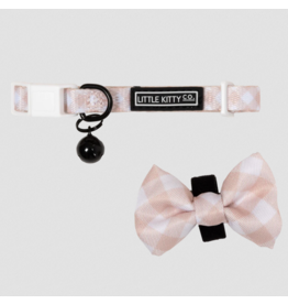 Little Kitty Co. Little Kitty Co. Collar & Bowtie | Latte Gingham Small