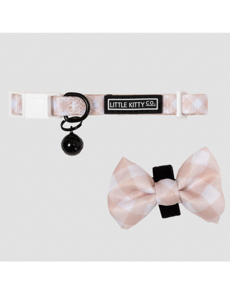 Little Kitty Co. Little Kitty Co. Collar & Bowtie | Latte Gingham Small