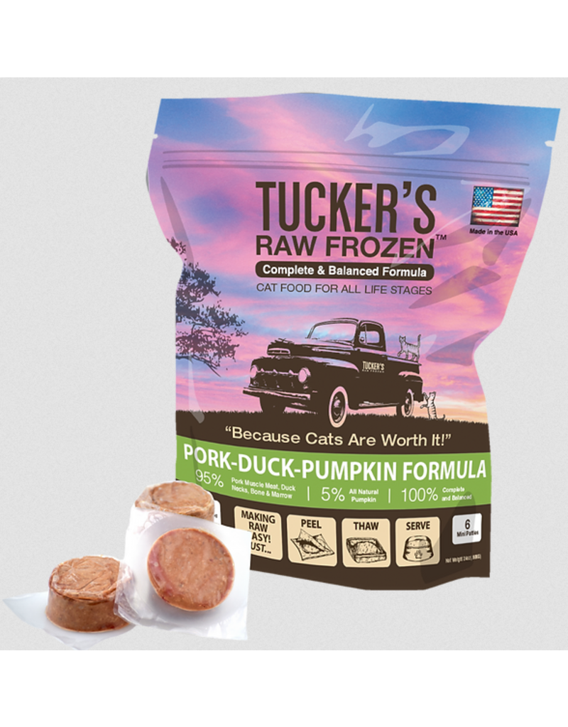 Tuckers Tucker's Raw Frozen Cat Food | Pork, Duck, & Pumpkin 24 oz (*Frozen Products for Local Delivery or In-Store Pickup Only. *)