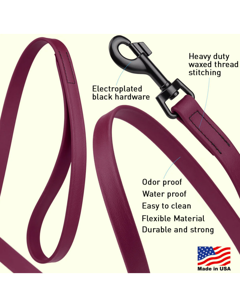 Dogline Dogline Biothane Waterproof 6 ' Leash | 1/2" Red