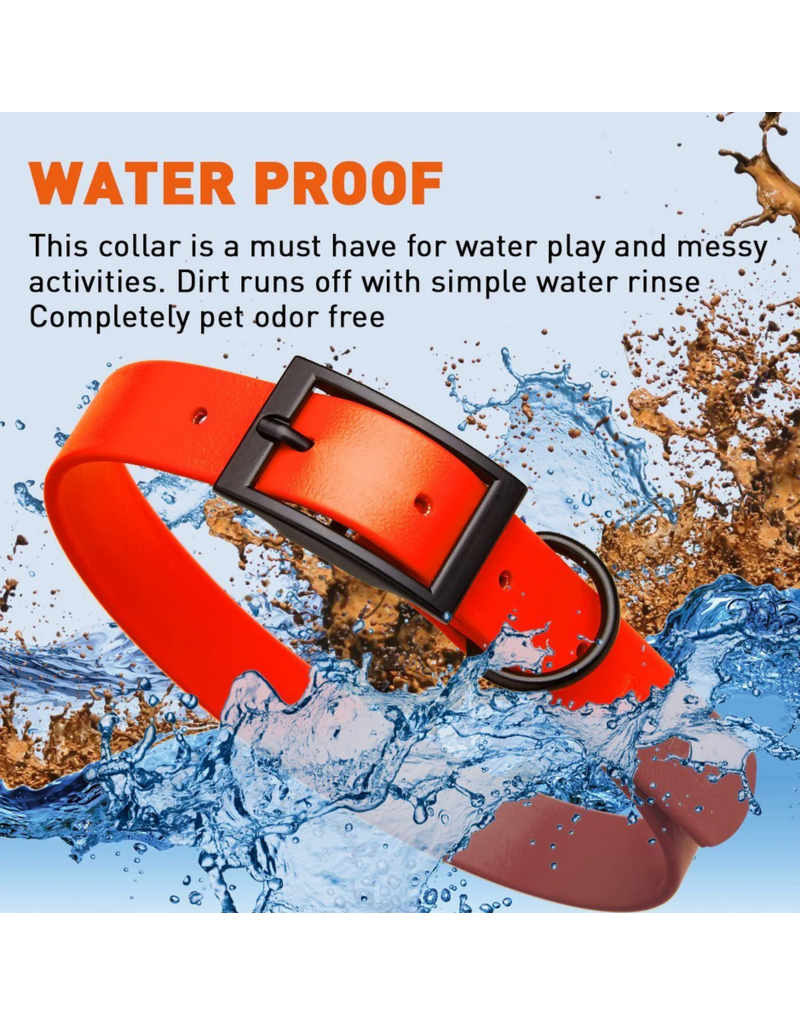 Dogline Dogline Biothane Waterproof Collar 1" | 18"-22" Neon Orange