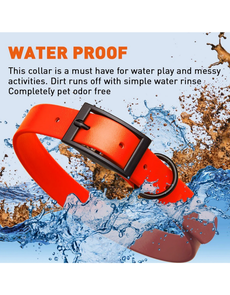 Dogline Dogline Biothane Waterproof Collar 1" | 22"-25" Neon Orange