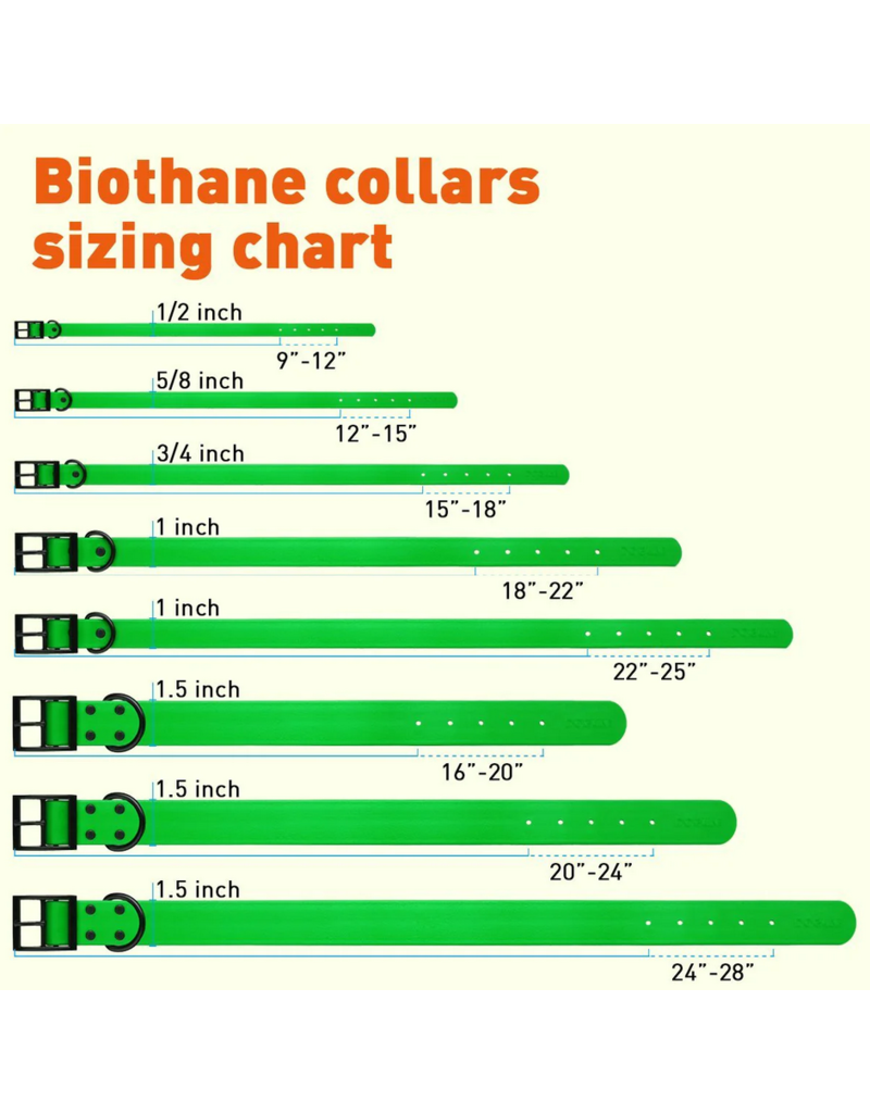 Dogline Dogline Biothane Waterproof Collar 1.5" | 20"-24" Black