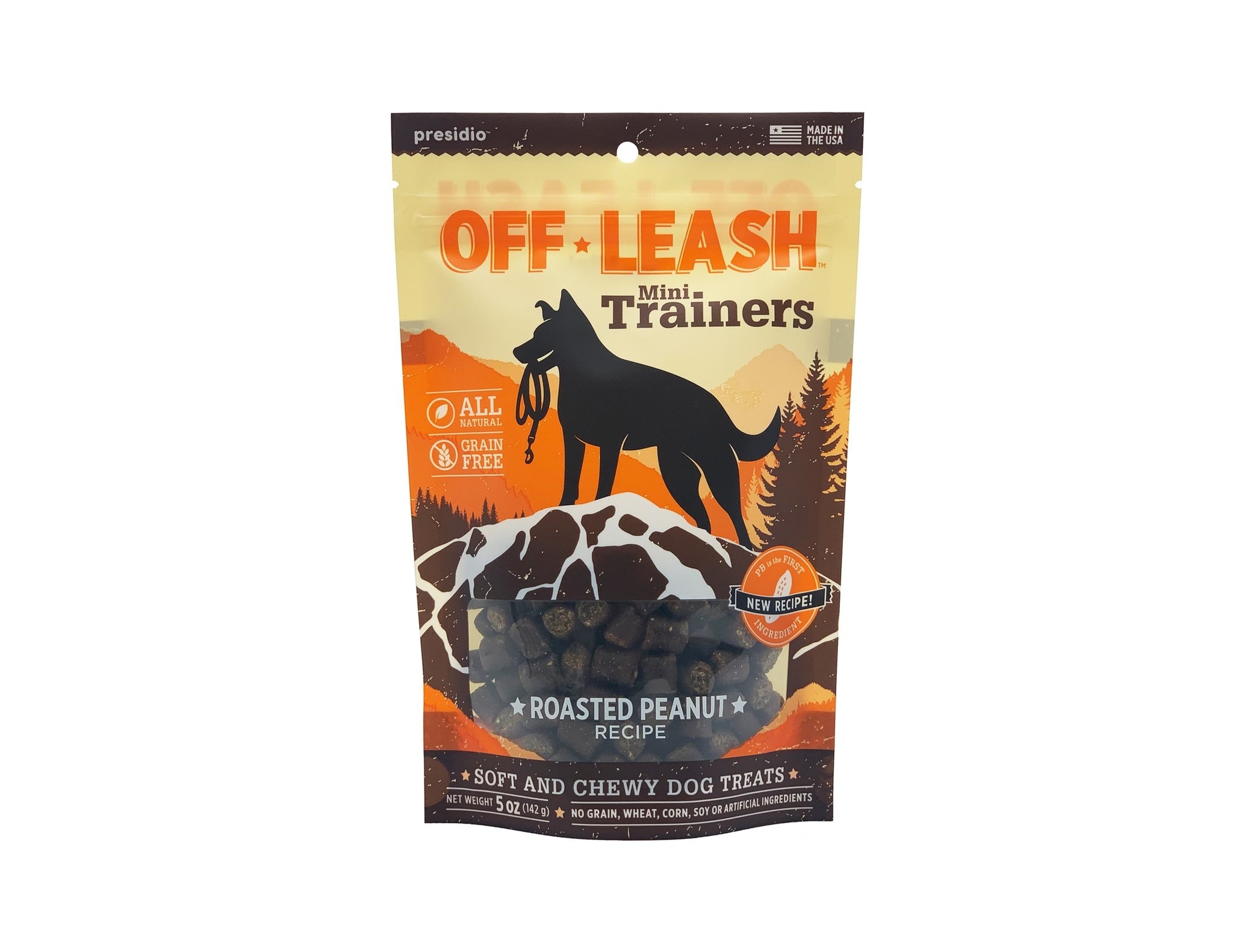 Presidio Off Leash Dog Training Treats Roasted Peanut 5 oz