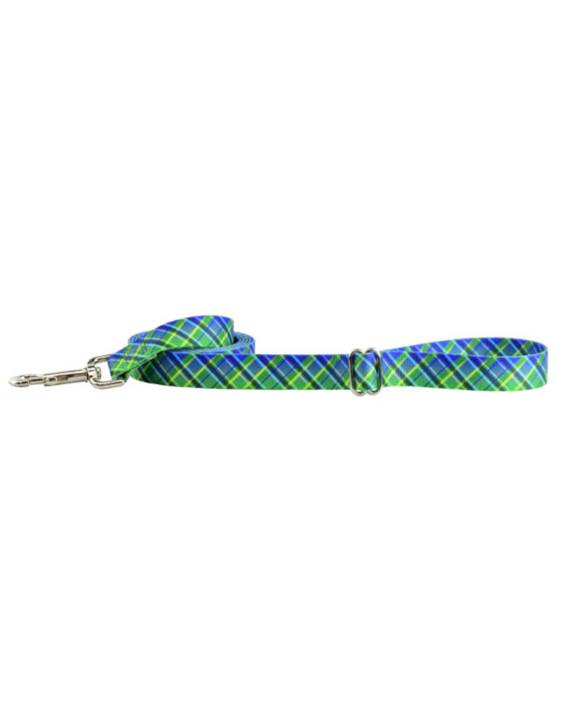2 Hounds Design 2 Hounds Design Earthstyle | Keystone 6' Leash 5/8", Electric Glow Green Plaid