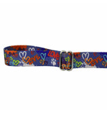 2 Hounds Design 2 Hounds Design Earthstyle | Keystone 6' Leash 5/8", Love Graffiti Blue