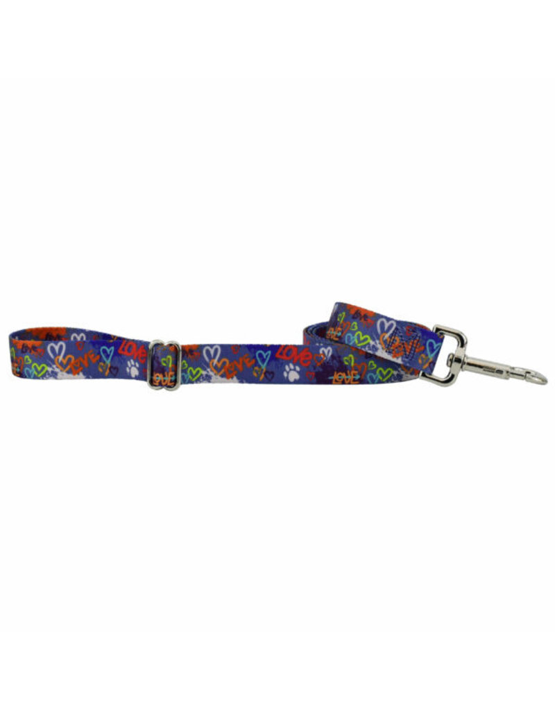 2 Hounds Design 2 Hounds Design Earthstyle | Keystone 6' Leash 5/8", Love Graffiti Blue