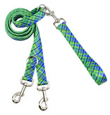 2 Hounds Design 2 Hounds Design Earthstyle | Medium 1" Freedom Harness & Leash - Electric Glow Green Plaid