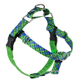 2 Hounds Design 2 Hounds Design Earthstyle | Medium 1" Freedom Harness & Leash - Electric Glow Green Plaid