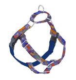 2 Hounds Design 2 Hounds Design Earthstyle | Large 1" Freedom Harness & Leash - Love Graffiti Blue