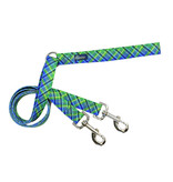 2 Hounds Design 2 Hounds Design Earthstyle | XLarge 1" Freedom Harness & Leash - Electric Glow Green Plaid