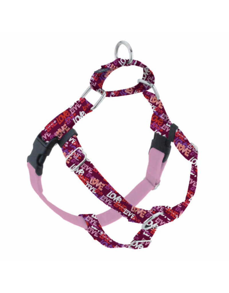 2 Hounds Design 2 Hounds Design Earthstyle | XLarge 1" Freedom Harness & Leash - Love Graffiti Red